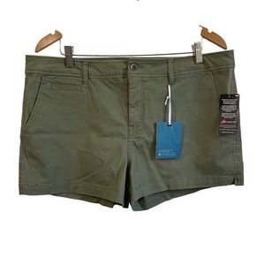Market & Spruce Elicia Embroidered‎ Pocket Olive Green Chino Shorts Size 16 NWT